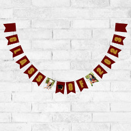 Maroon Gold Class of 2023 Photo Graduation Party Bunting Flags