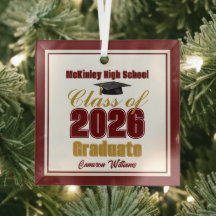 Maroon Gold Class of 2026 Graduation Christmas