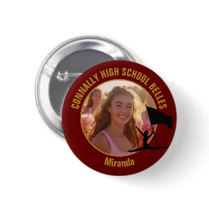 Maroon Gold Color Guard Photo High School Dancer Button