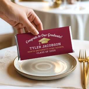 Maroon Gold Congrats Graduate Graduation Hershey Bar Favors