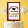 Maroon Gold Congratulations Graduate 2024 Party Cake Topper