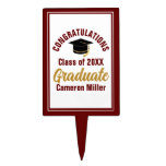Maroon Gold Congratulations Graduate 2024 Party Cake Topper
