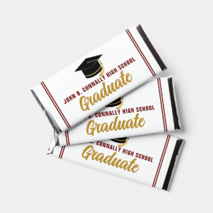 Maroon Gold Congratulations Graduate Party Hershey Bar Favors