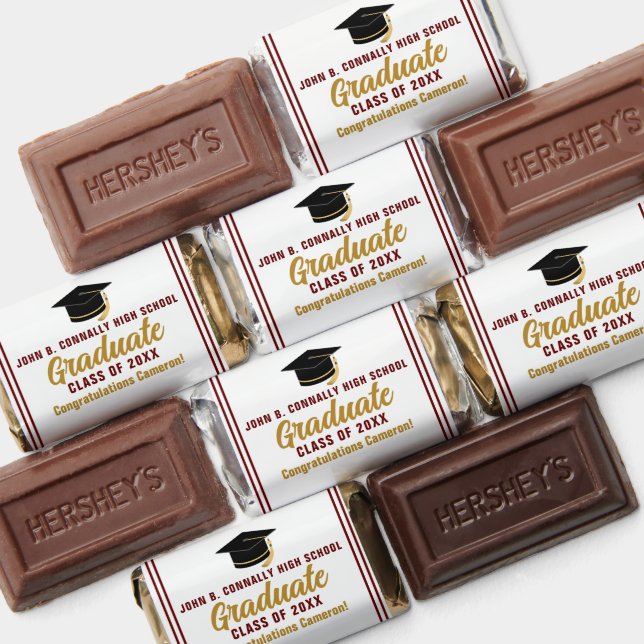 Maroon Gold Congratulations Graduation Party Hershey's Miniatures (Assorted)