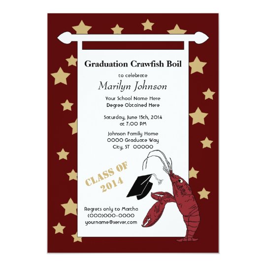 Maroon And White Graduation Invitations 2