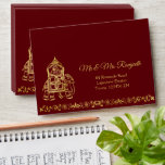 Maroon gold elephant Indian brides luxury wedding Envelope<br><div class="desc">Luxury maroon and gold ornate Indian wedding elephant with a bride Indian wedding card matching envelope,  Indian wedding envelopes,  addressed enveopes</div>