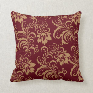 burgundy and tan throw pillows