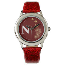 Maroon gold flower butterfly minimalist kids