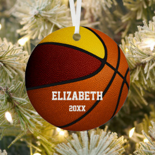 maroon gold girls boys keepsake basketball metal ornament