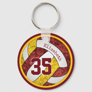 maroon gold girls volleyball custom team gifts keychain