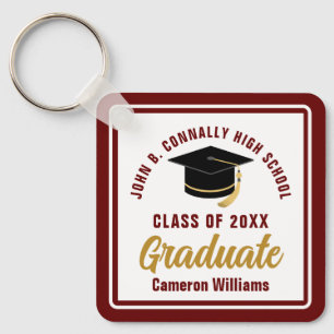 Maroon Gold Graduate 2023 Personalized Graduation Keychain