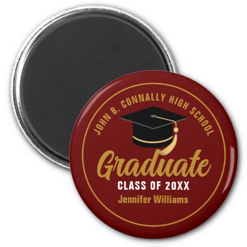 Maroon Gold Graduate Custom 2024 Graduation Magnet