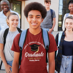 Maroon Gold Graduate Personalized 2023 Graduation T-Shirt