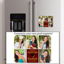 Maroon Gold Graduate Photo Collage Chic Graduation Magnet