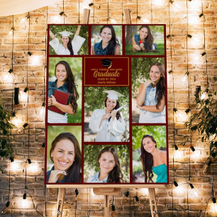 Maroon Gold Graduate Photo Collage Graduation Foam Board