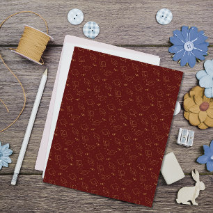 Maroon & Gold Graduation Cap Toss Scrapbook Paper