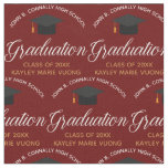 Maroon Gold Graduation Custom 2025 School Graduate Fabric