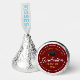 Maroon Gold Graduation Customized Graduate Hershey®'s Kisses®