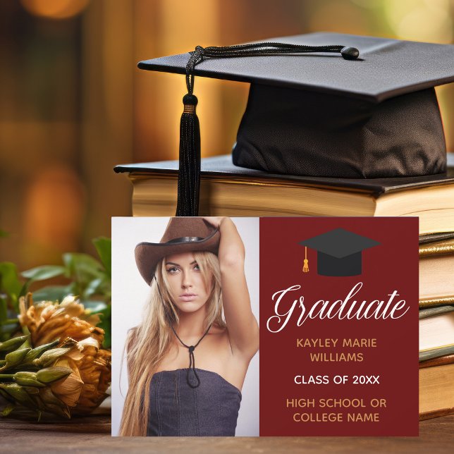 Maroon Gold Graduation Photo 2026 Graduate Announcement (Creator Uploaded)