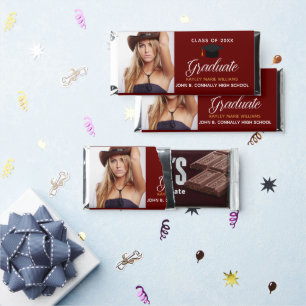 Maroon Gold Graduation Photo Custom 2025 Graduate Hershey Bar Favors