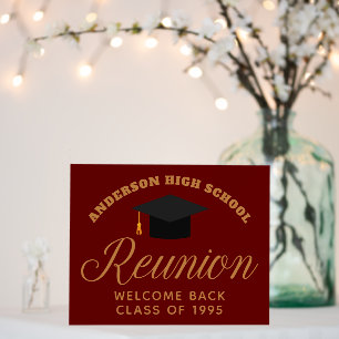 Maroon Gold High School Reunion Custom Welcome Foam Board