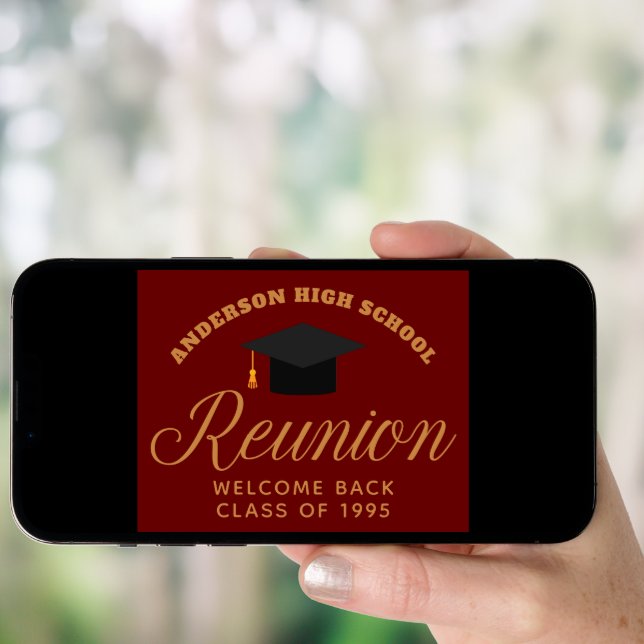 Maroon Gold High School Reunion Custom Welcome Poster (Front Digital)