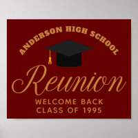 Maroon Gold High School Reunion Custom Welcome