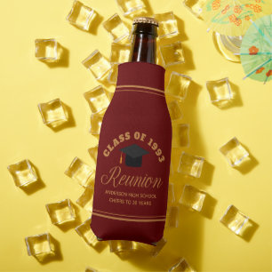 Maroon Gold High School Reunion Personalized Party Bottle Cooler