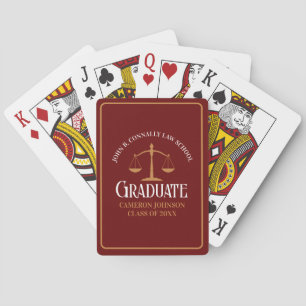 Maroon Gold Law School Custom Graduation Party Poker Cards
