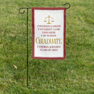 Maroon Gold Law School Graduate Chic Custom Garden Flag