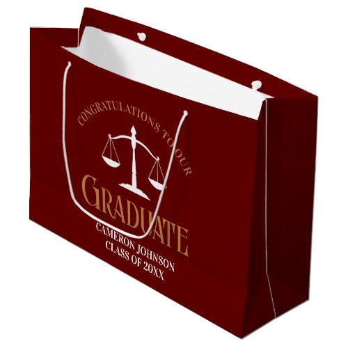 Maroon Gold Law School Graduation Attorney Large Gift Bag