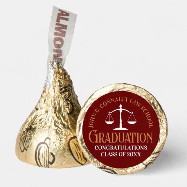 Maroon Gold Law School Graduation Party Hershey®'s Kisses® (Front)