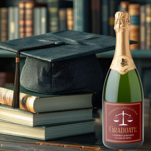 Maroon Gold Law School Graduation Party Sparkling Wine Label