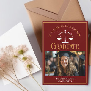 Maroon Gold Law School Graduation Photo Announcement