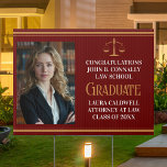 Maroon Gold Law School Graduation Photo Yard Sign