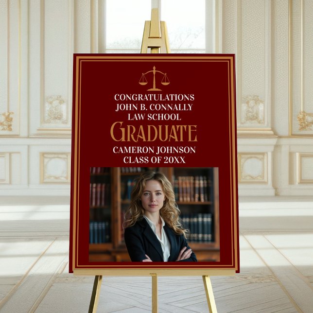 Maroon Gold Law School Photo Graduation Party Foam Board (Creator Uploaded)