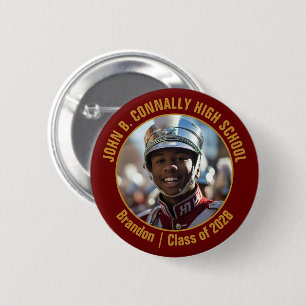 Maroon Gold Marching Band Photo High School Button