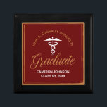 Maroon Gold Medical School Graduation Gift Box<br><div class="desc">This chic custom maroon and gold custom medical school graduation gift box features classy white typography under a medical caduceus and your college name for the class of 2024. Customize with your graduating year under the elegant calligraphy for a great personalized university graduate keepsake present.</div>