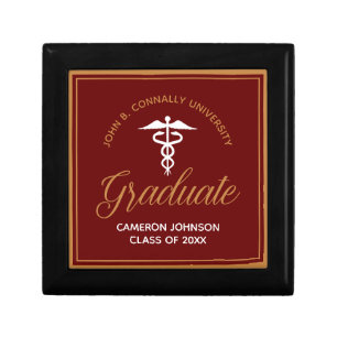 Maroon Gold Medical School Graduation Gift Box