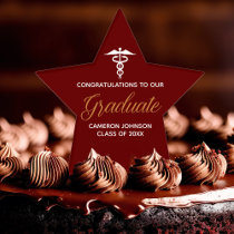 Maroon Gold Medical School Graduation Party Cake Topper