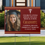 Maroon Gold Medical School Graduation Photo Yard Sign