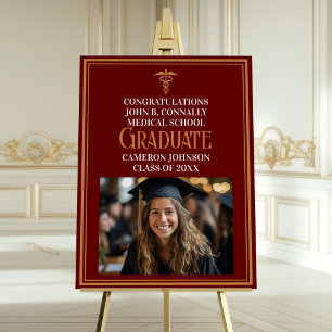 Maroon Gold Medical School Photo Graduation Party Foam Board