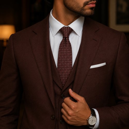Maroon & Gold Polka Dot Neck Tie