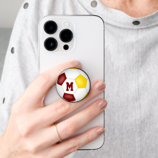 maroon gold school club colors boys girls soccer PopSocket