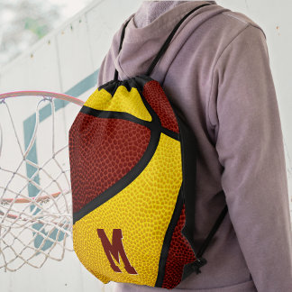 maroon gold school club team colors basketball drawstring bag