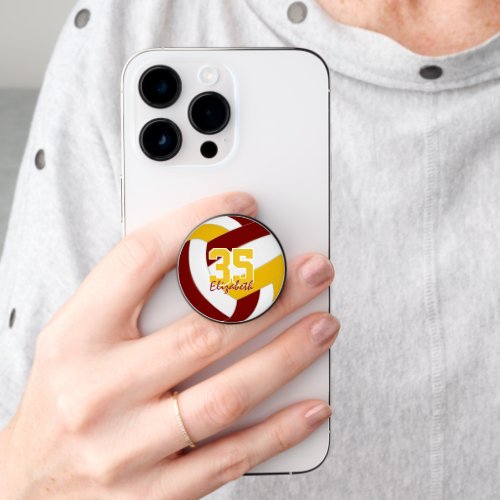 maroon gold school club team colors volleyball PopSocket