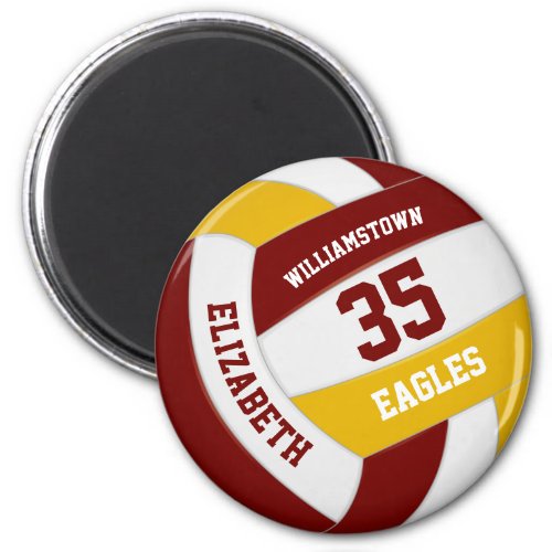 maroon gold school colors team name volleyball magnet