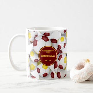 maroon gold soccer school team colors coach gift coffee mug