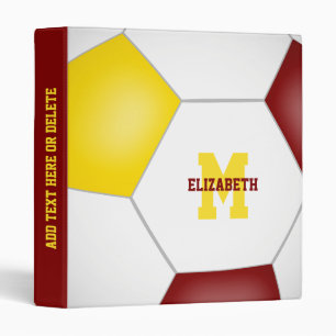 maroon gold sports club colors soccer team gifts 3 ring binder
