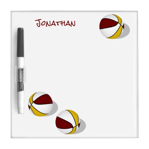 maroon gold sports team colors basketballs  dry erase board